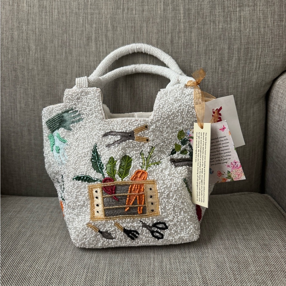 VIRAL TJ MAXX Garden Theme Beaded Tote